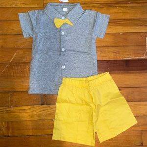 Gray and Yellow Outfit